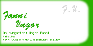 fanni ungor business card